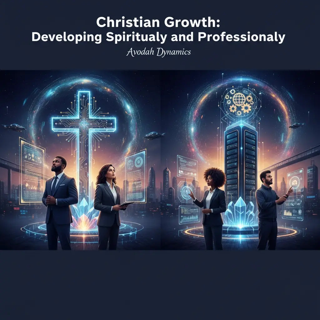 White cross standee with blue purple glow for Christian growth and spiritual disciplines