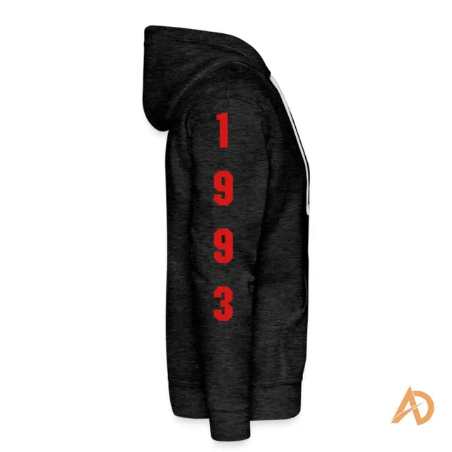 Black premium hoodie with number 1, showcasing contemporary design by Hustle Culture