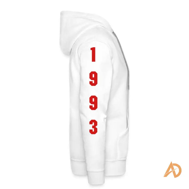 White Ambition & Perseverance Hoodie by Hustle Culture featuring number 9 in contemporary design