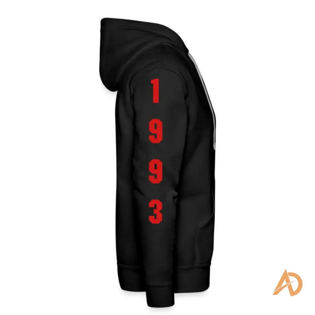 Back view of Ambition & Perseverance Hoodie by Hustle Culture in premium black design