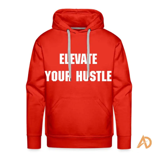 Red Ambition Statement Hoodie by Hustle Culture features white text saying elve your hut