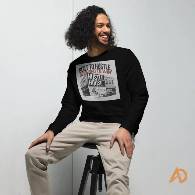 Smiling individual in Avodah Dynamics sweatshirt with set-in sleeves and khaki pants