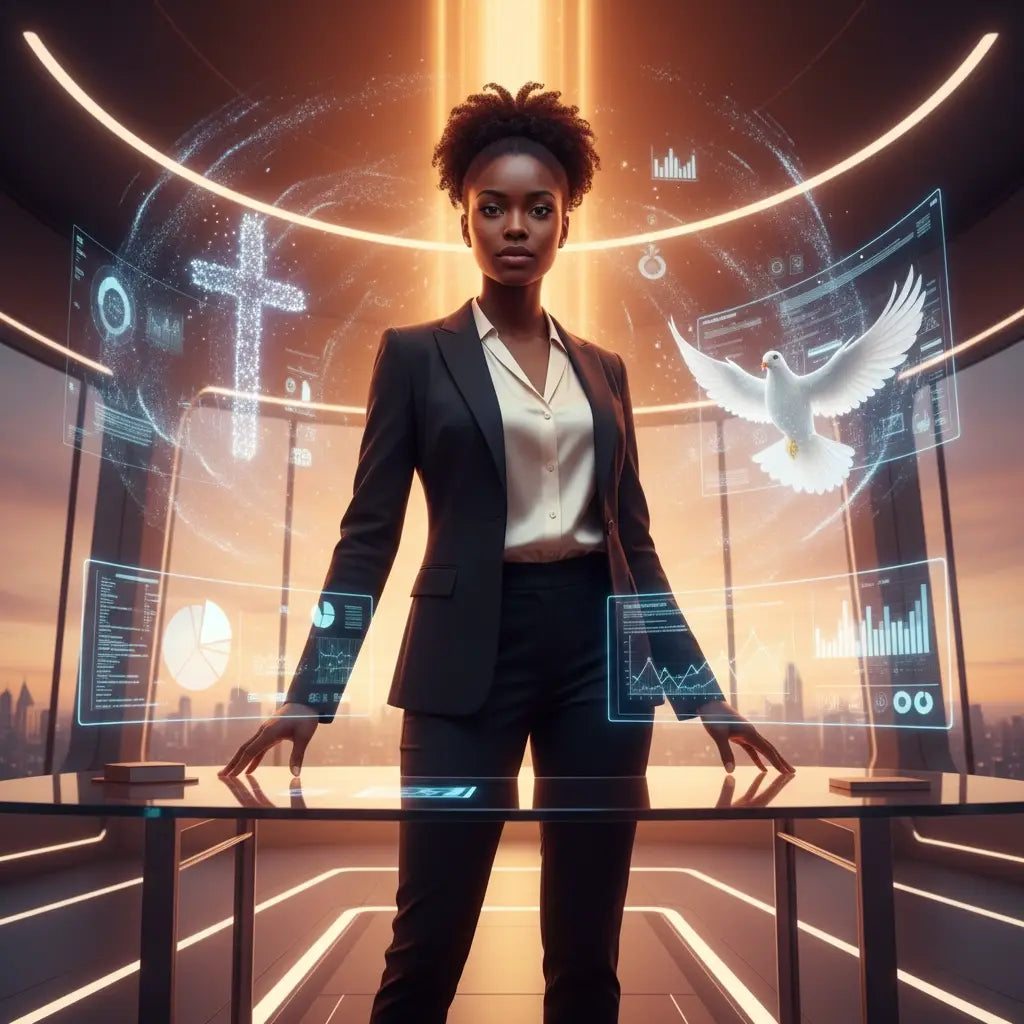 Sleek black suit with white shirt and tie for pursuing big dreams in God’s Kingdom