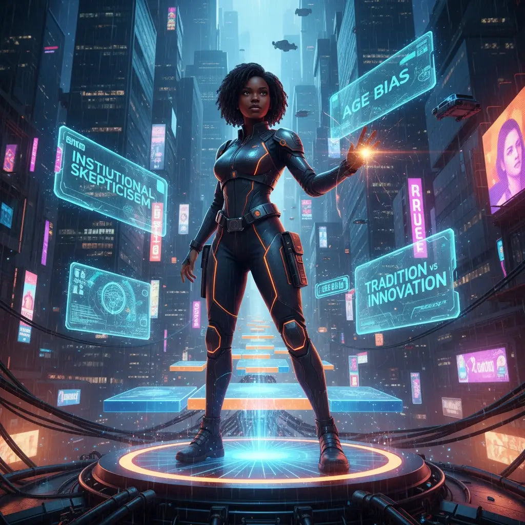 Black cyberpunk bodysuit for emerging Christian leaders faith-based leadership