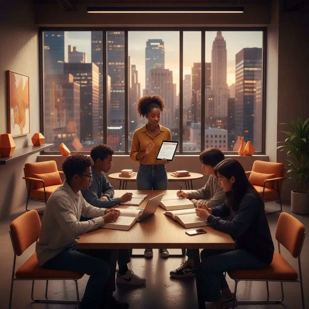 Sleek black leather laptop case with gold accents for Gen Z leaders.