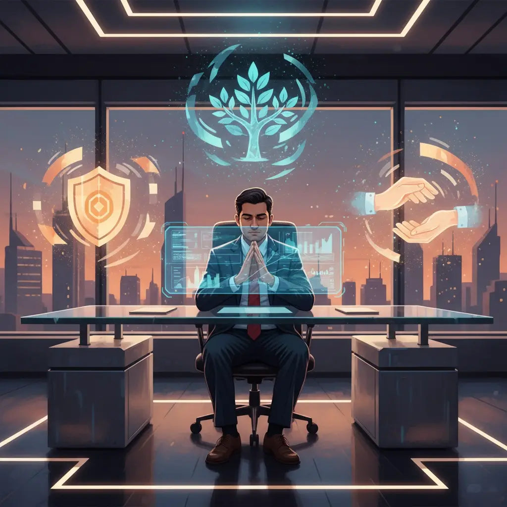 Modern black leather office chair for Christian executive leadership.