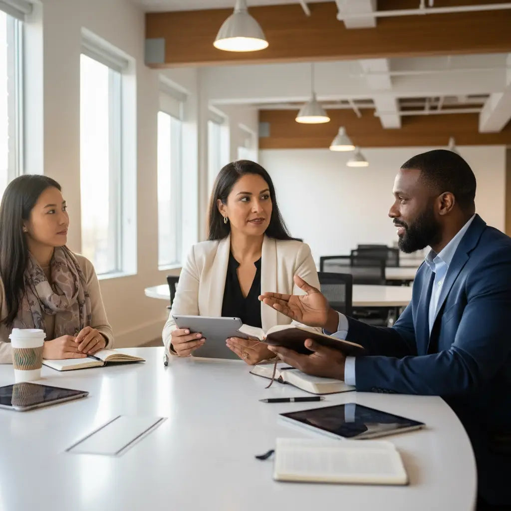 Black leather tablet case with silver hardware for christian leaders