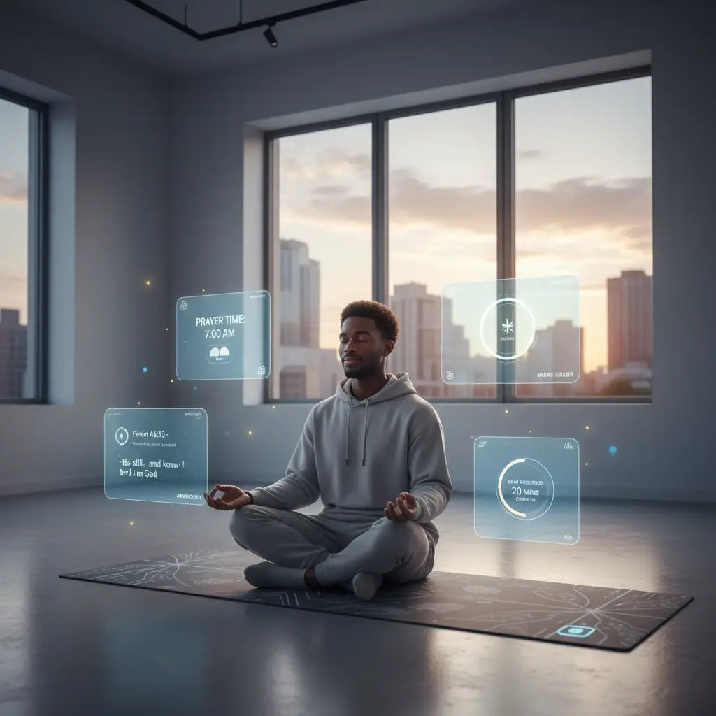 Black yoga mat with textured grip and green accents for faith journey comfort