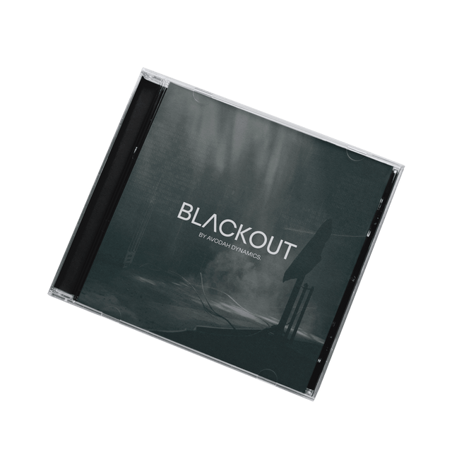 BLACKOUT CD and Digital Bundle cover art, featuring minimalist design for instrumental Christian focus music and spiritual leadership tools.