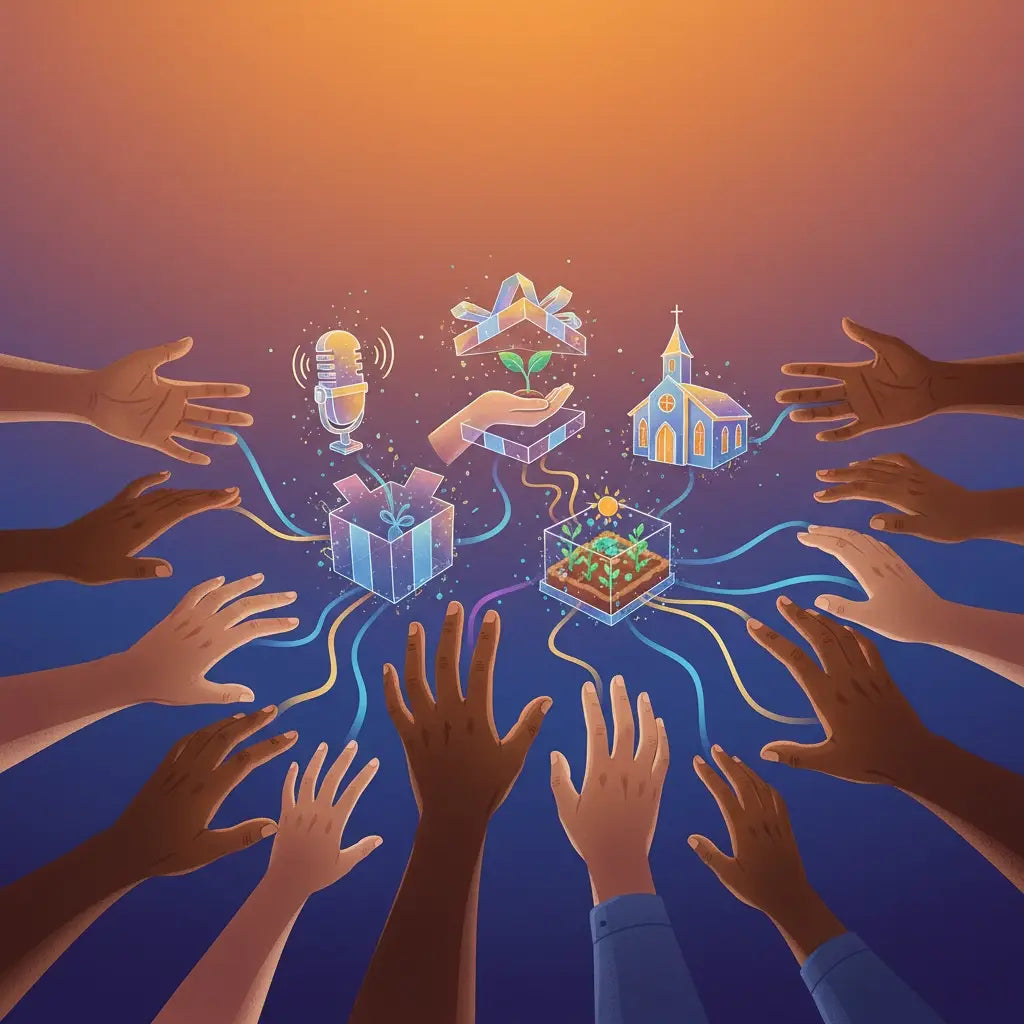 Blue church model with golden roof in emerging Christian leaders article