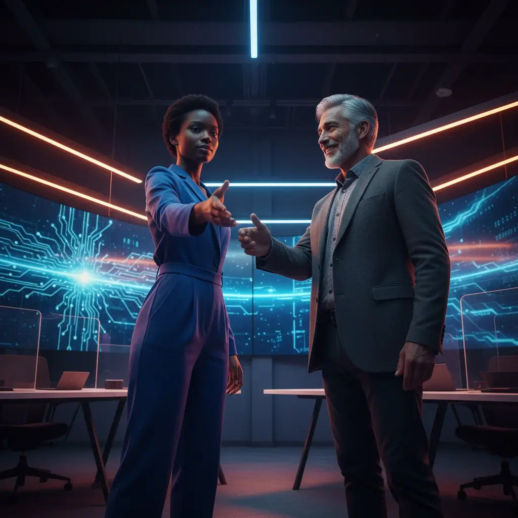 Avodah Dynamics blue circuit board wall art for Christian mentoring