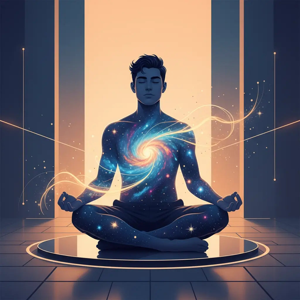 Blue Galaxy Meditation Cushion for Overcoming Spiritual Exhaustion