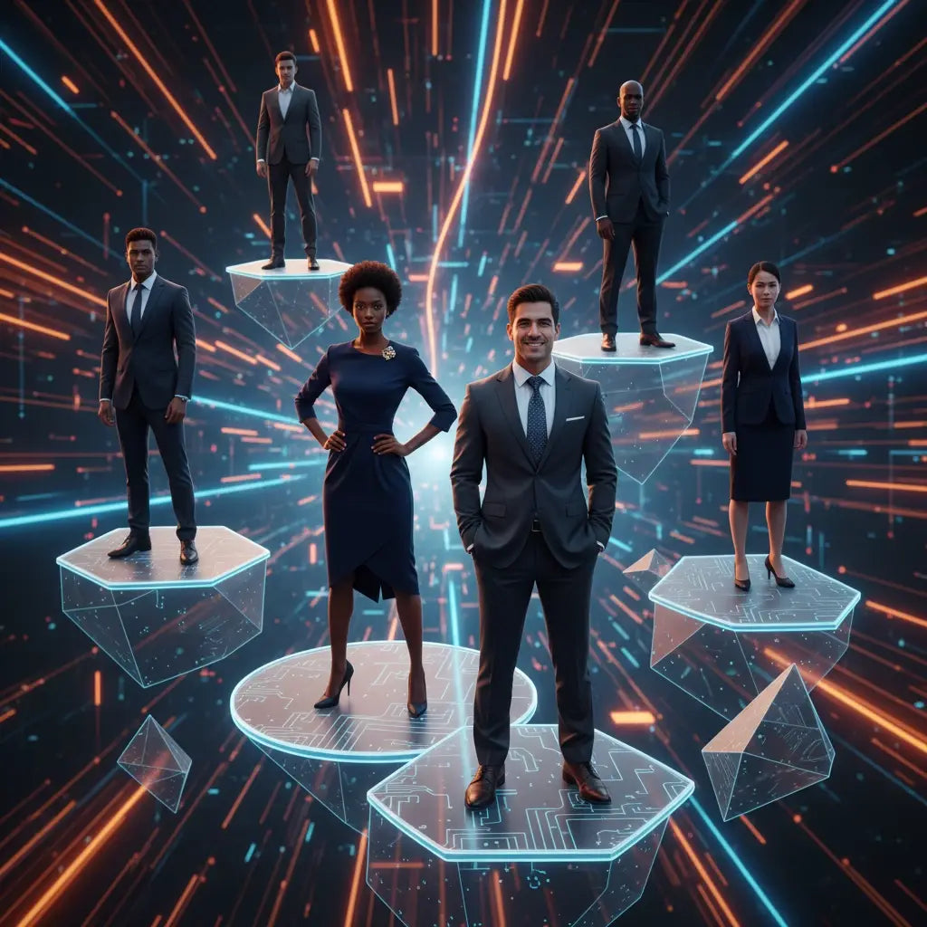 Futuristic blue hexagonal circuit coaster set for Christian coaching in uncertain times