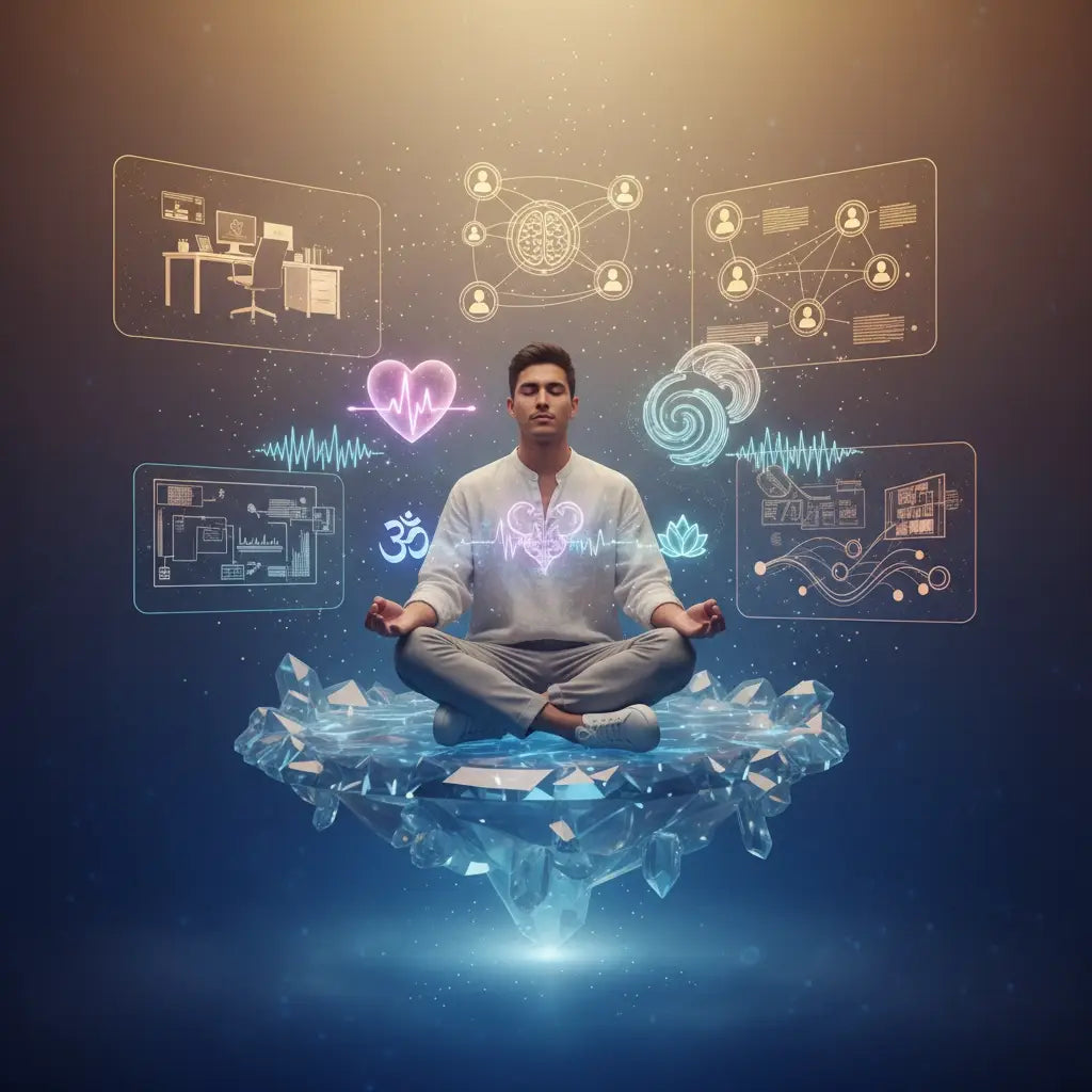 Avodah Dynamics blue coaster with meditative man for Christian leadership success