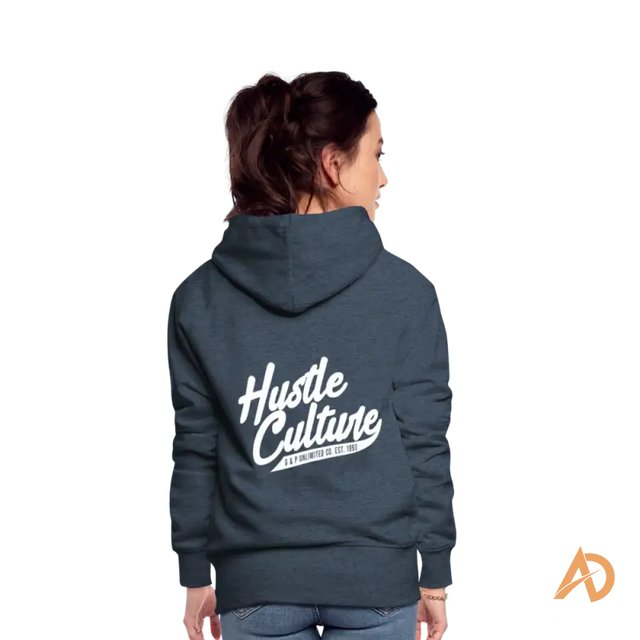 Dark gray Boss Chick Hoodie featuring Hustle Culture text for empowerment and style