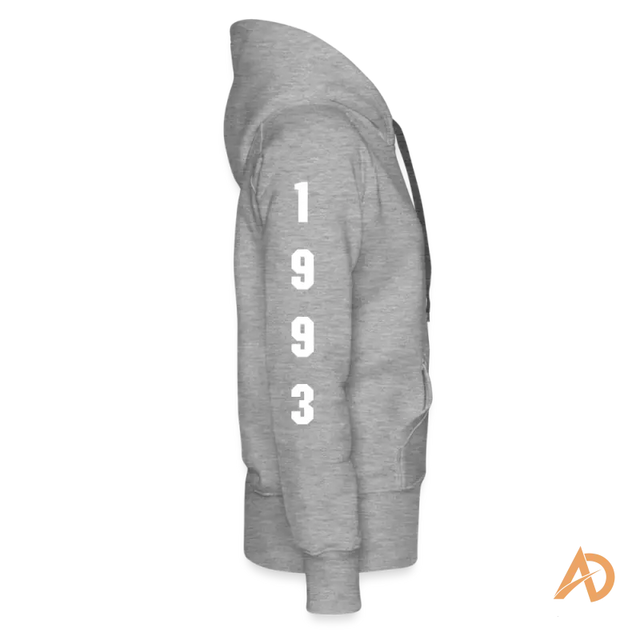 Grey Boss Chick Hoodie with 1993 print, perfect for hustle culture and empowerment