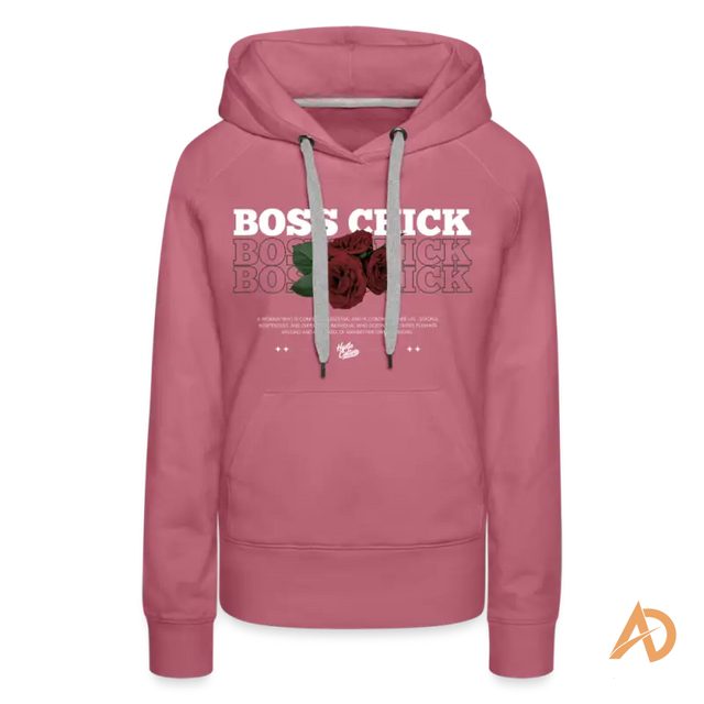 Pink Boss Chick Hoodie featuring empowering graphic design for hustle culture enthusiasts