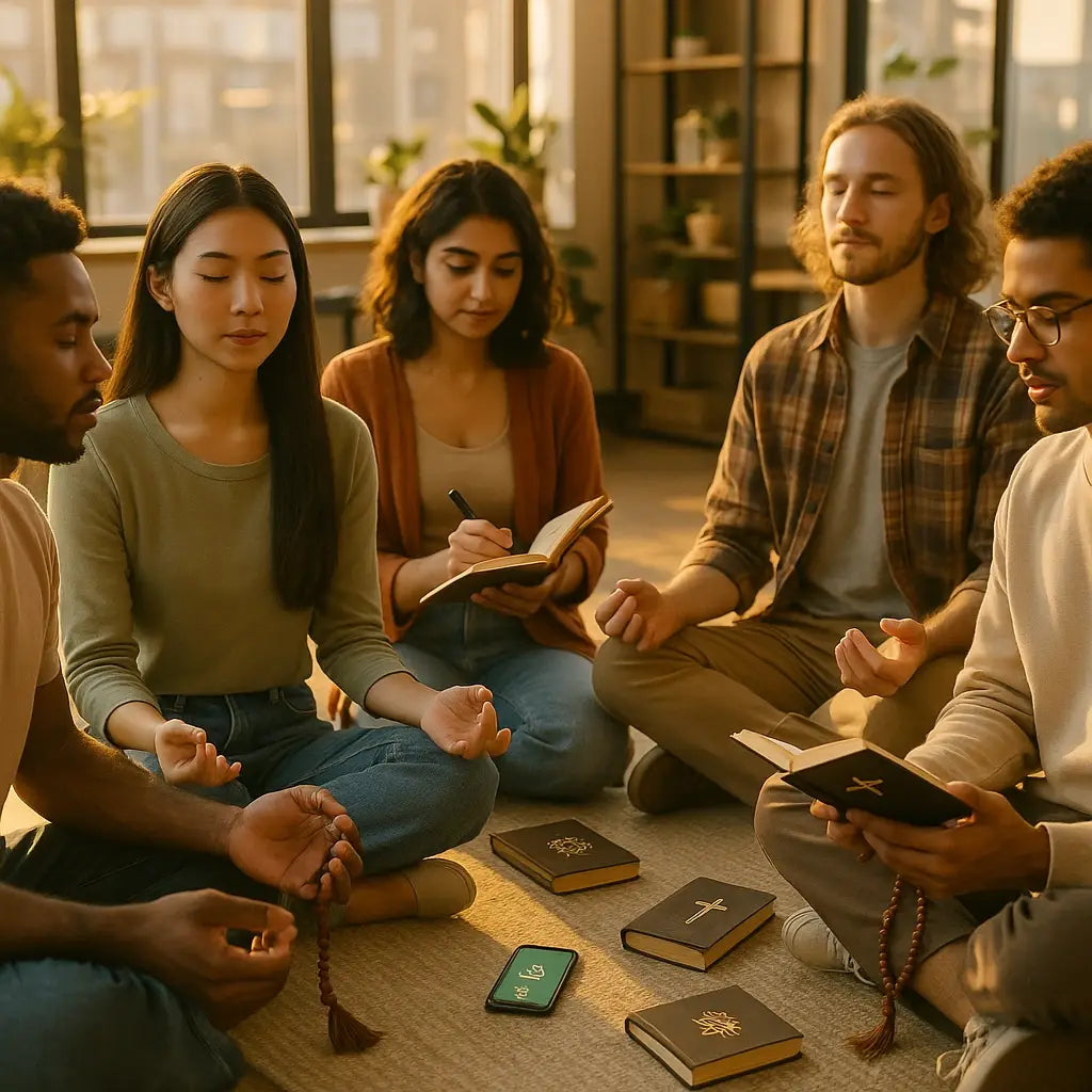 Brown leather journal with gold lettering for young adults spiritual revival