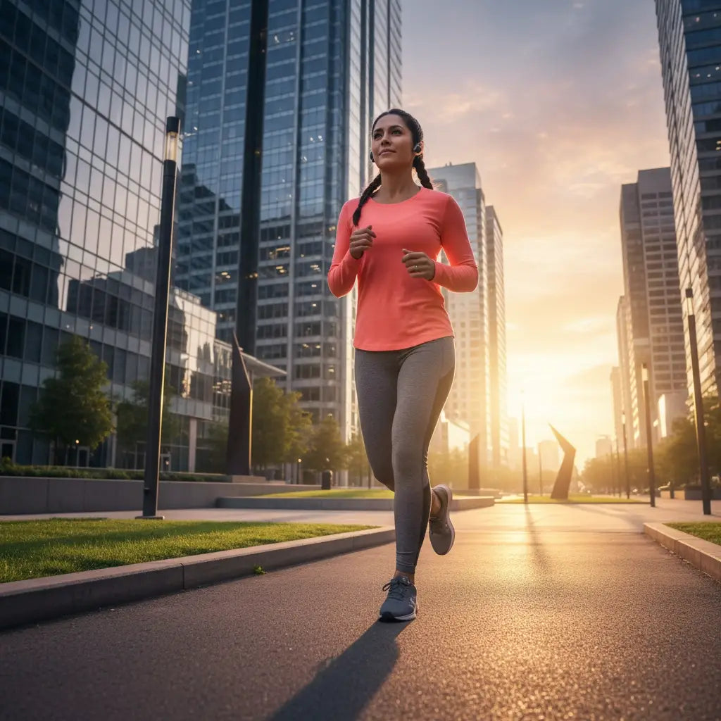 Coral long-sleeve running top for Christian leaders facing burnout