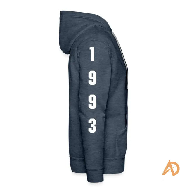 Navy Dedication Pullover Hoodie by Hustle Culture featuring the number 1 design