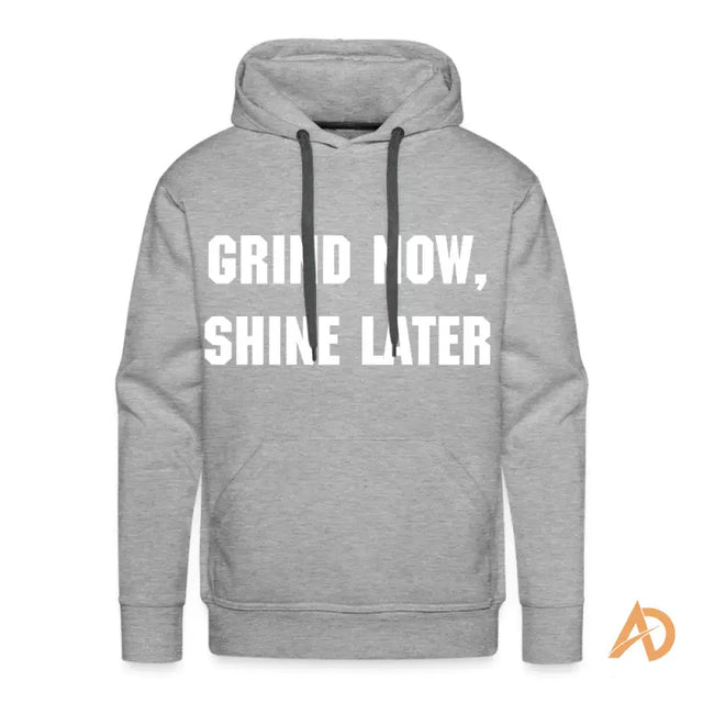 Grey Dedication Pullover Hoodie by Hustle Culture featuring Grind Low Shine Later design