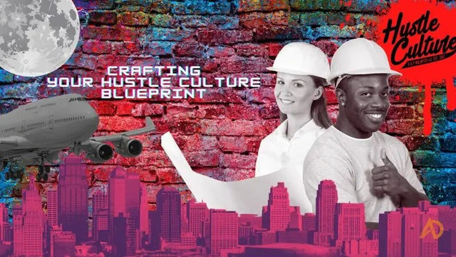 Poster featuring a man and woman in hard hats for Discover Your Motivation Blueprint