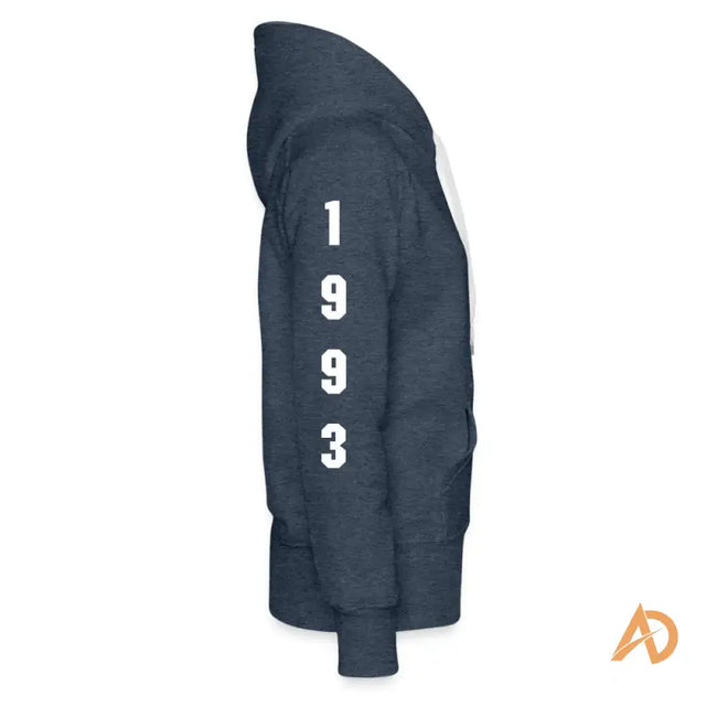 Navy Empowering Girl Hustle Culture Hoodie featuring the number 9 for the modern woman