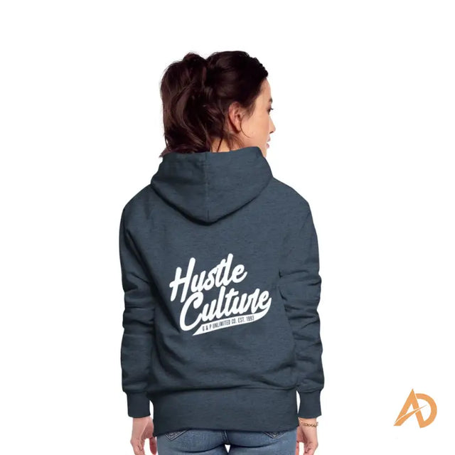 Woman wearing Empowerment Hoodie By Hustle Culture featuring the words hut and hut