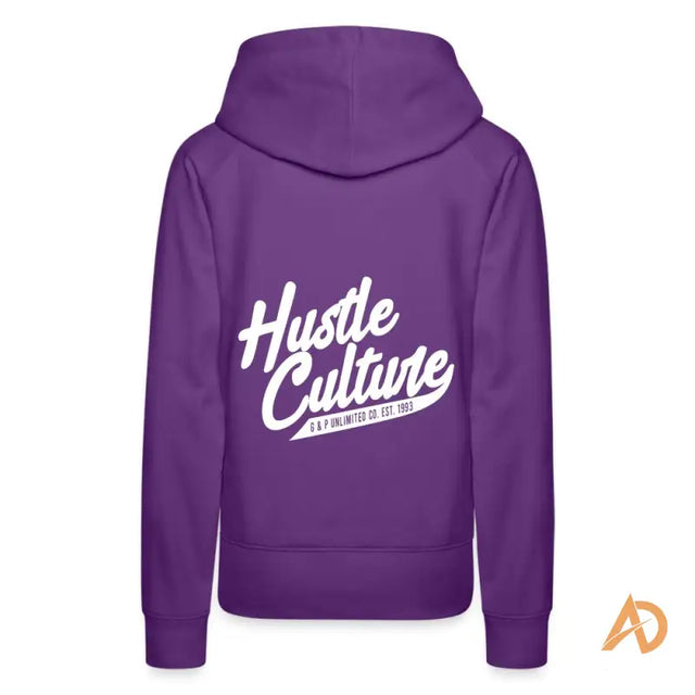 Purple Empowerment Hoodie by Hustle Culture featuring Hate Culture in white text