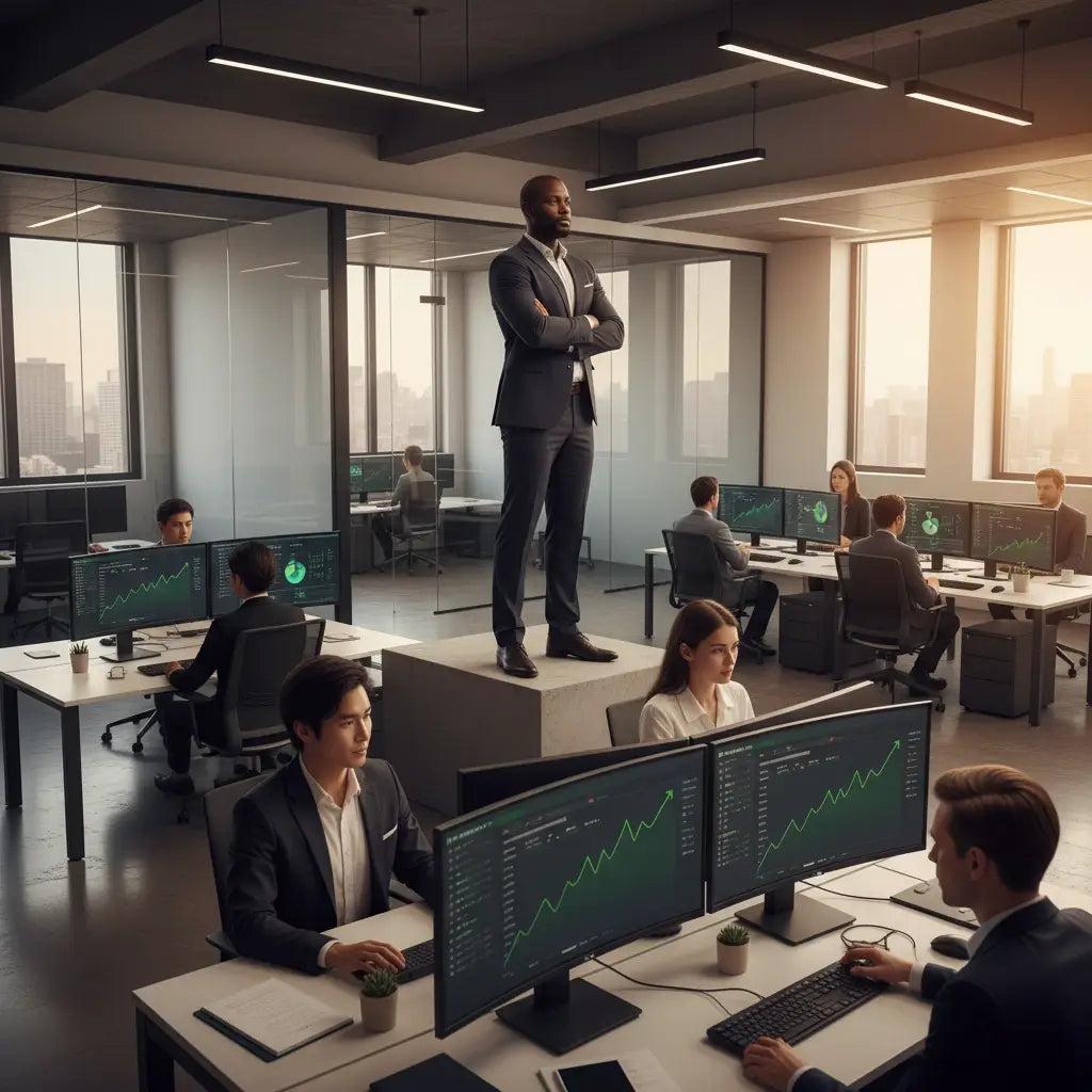 Sleek black leather briefcase with gold accents by Avodah Dynamics