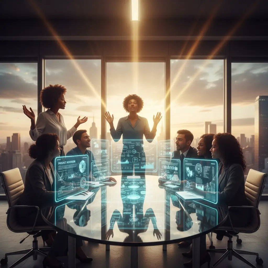 Holographic displays on glass table for faith-based goal setting