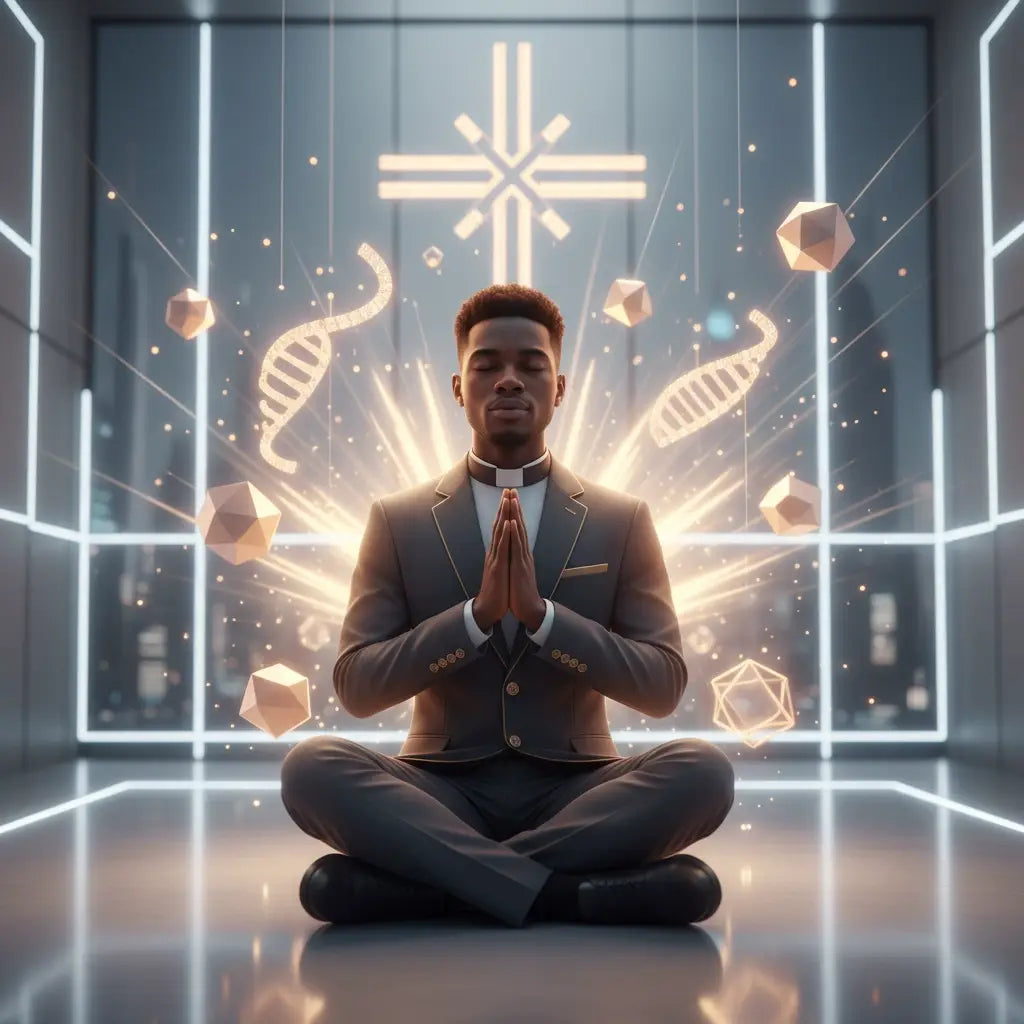 Formal gray suit with white shirt and red tie for sustainable leadership in Christian leaders facing burnout