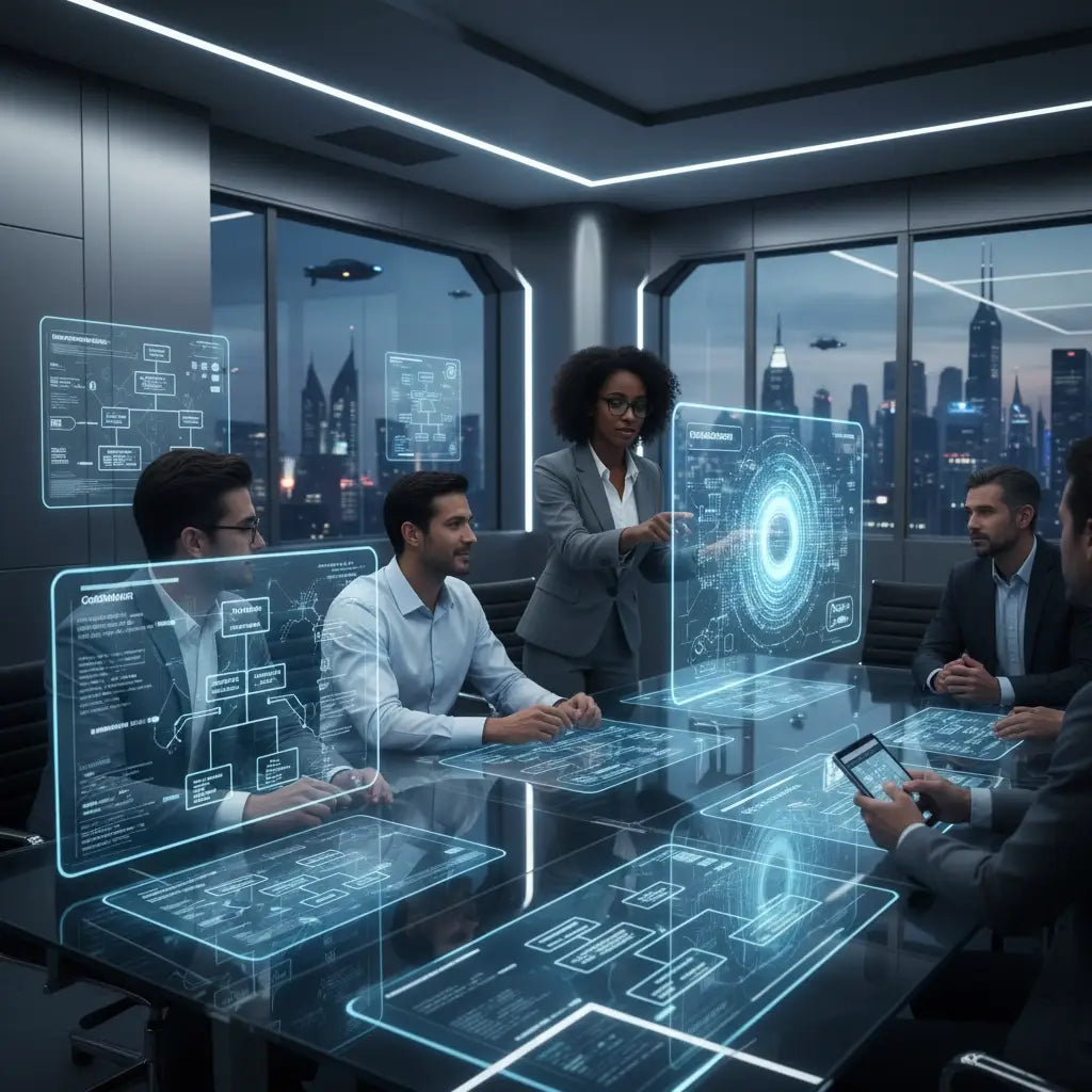 Holographic screen showing integrity in business practices when no ones watching