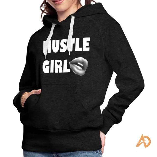 Empowering girl hoodie featuring HUSTLE GIRL text for the modern woman embracing hustle culture