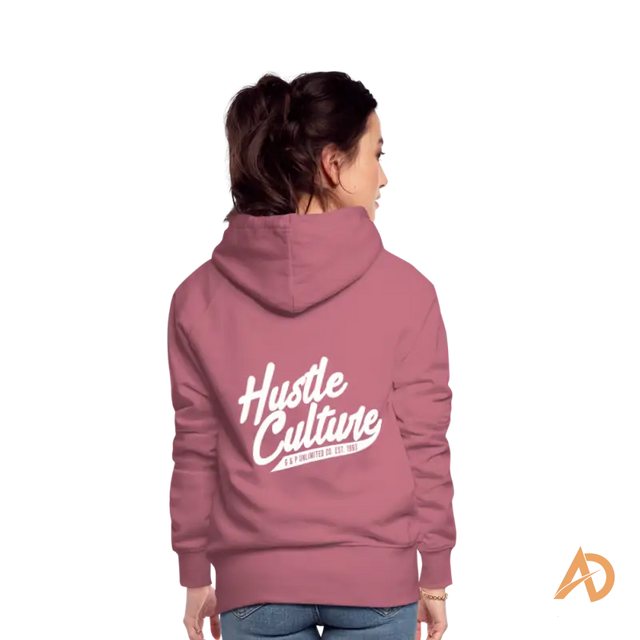 Pink Hustle Girl Hoodie featuring ’Hustle Culture’ text for the empowering modern woman