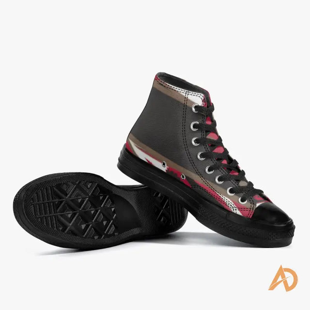 High-top sneakers with black and metallic pink accents from Hustle Paisley High-Tops