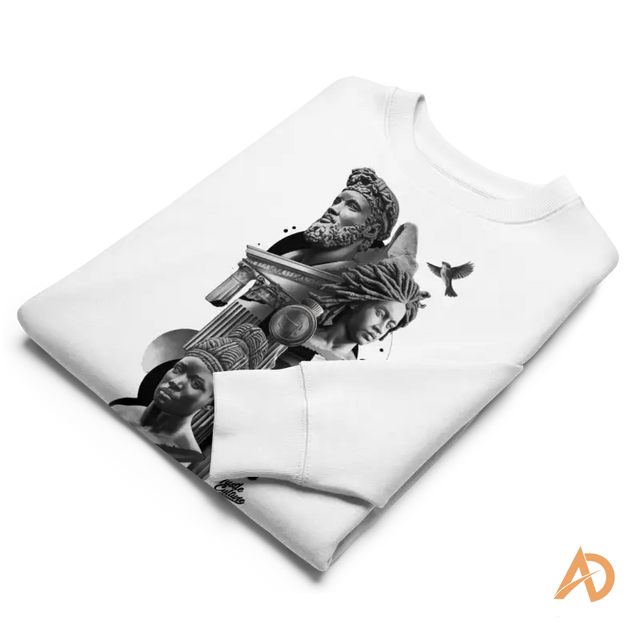 White t-shirt with black and white portrait design, part of Hustle Culture’s organic cotton collection