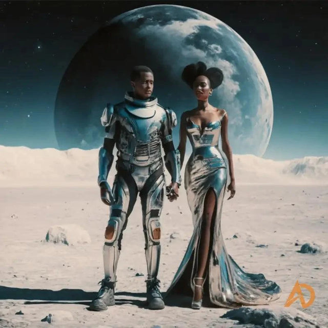 A couple in a space setting representing Love & Partnership in a Universe Called by Avodah Dynamics