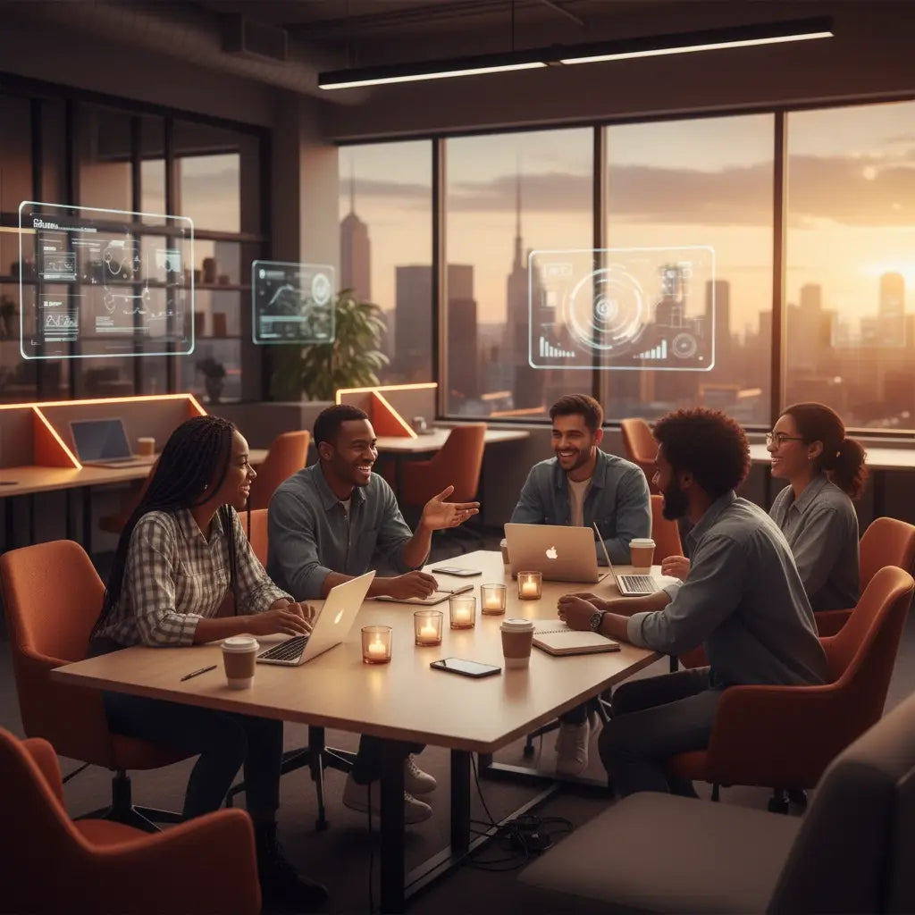 Modern orange leather office chair aiding real spiritual growth productivity