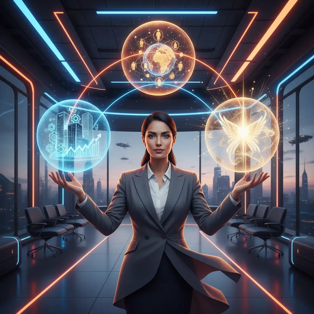 Futuristic office chair with neon lights and orange accents for strategic reflection