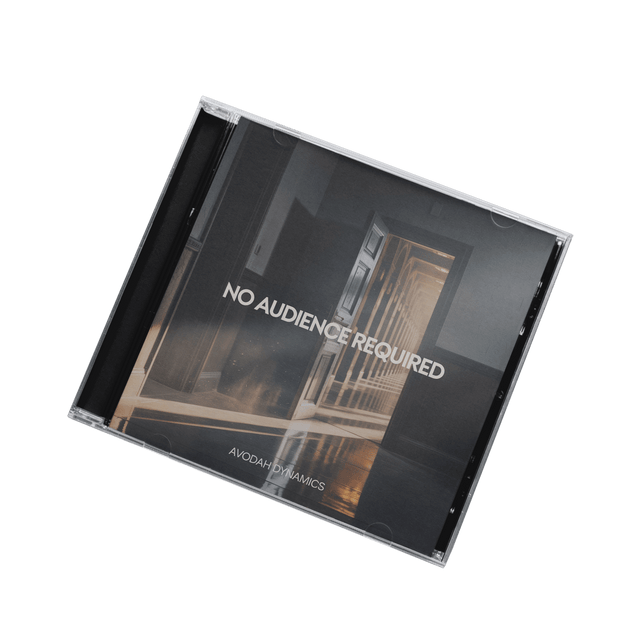 NO AUDIENCE REQUIRED CD and eBook bundle, featuring a minimalist design that represents private faith and unseen spiritual discipline.
