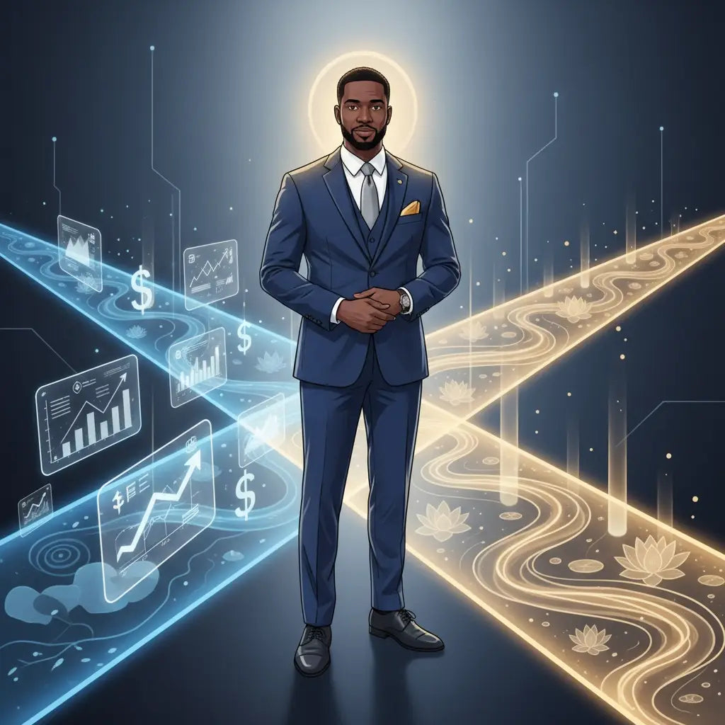 Tailored blue suit for Christian executive leadership mastery