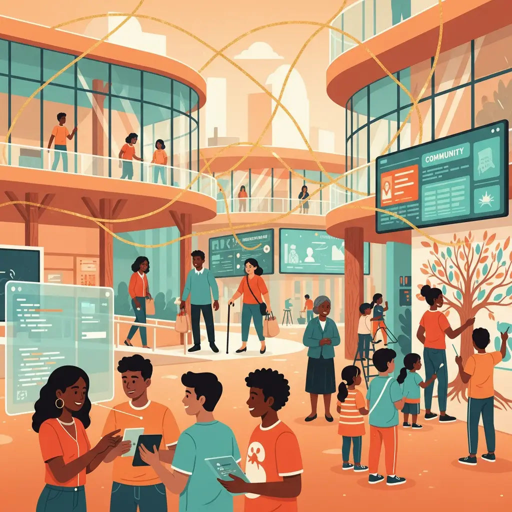 Avodah Dynamics orange curved staircase with glass railings and metal steps.