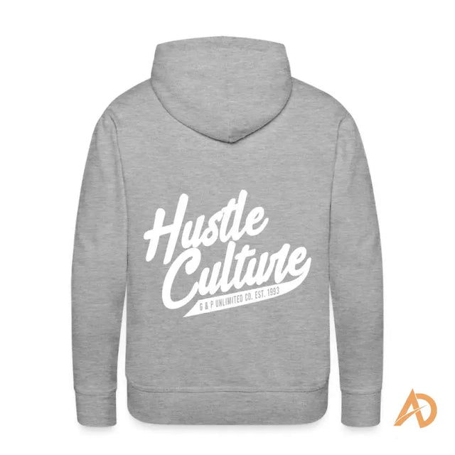 Grey Power Of Persistence Hoodie by Hustle Culture promotes the message to stay hungry