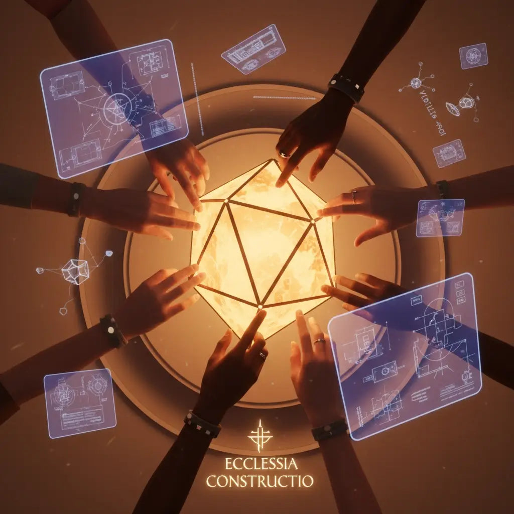 Futuristic gold pentagram necklace for biblical leadership development