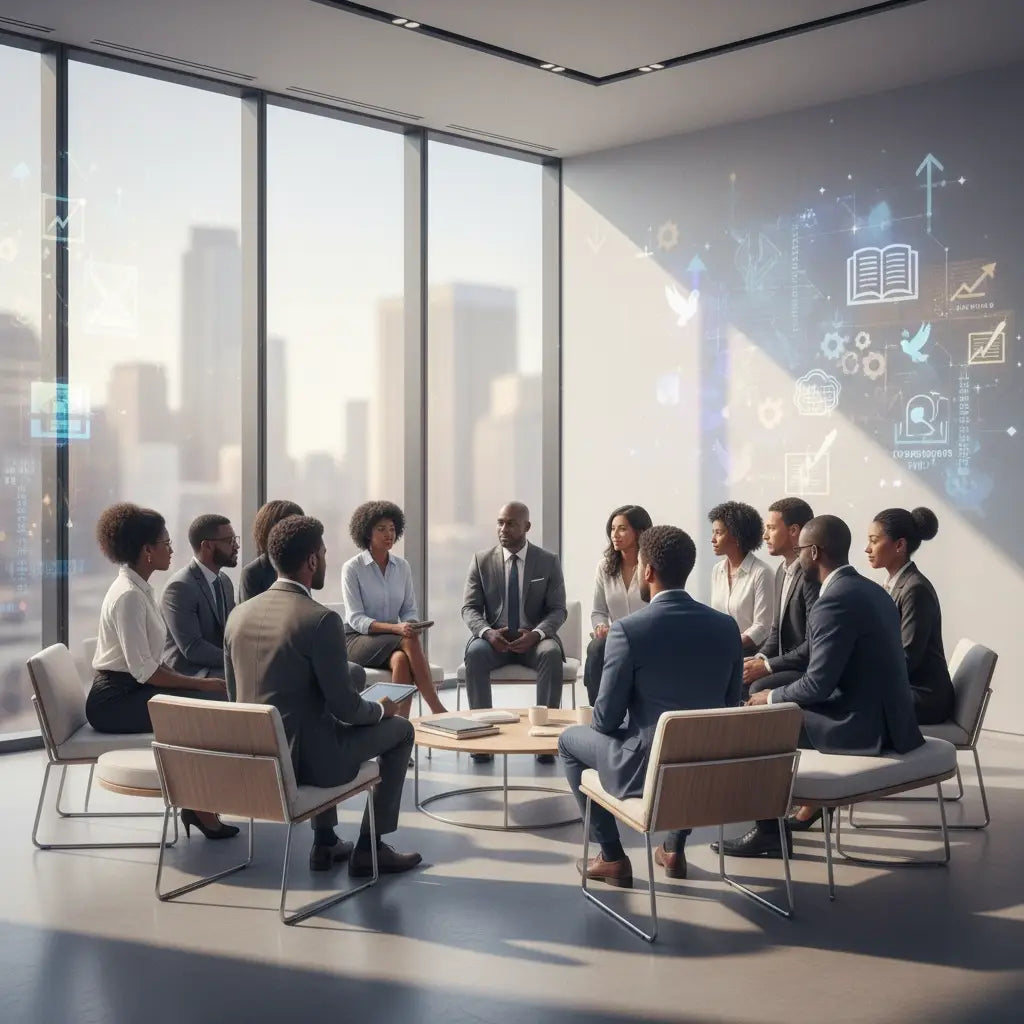 Modern beige leather couch in reborn Christian communities for purpose-driven professionals