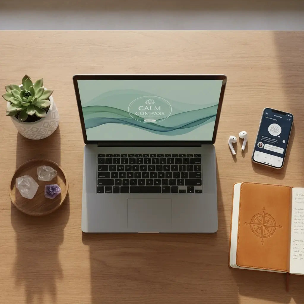 Silver laptop with dark keyboard representing gen z professionals exploring spiritual practices for mental health