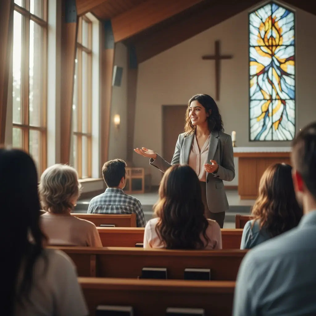 Stained glass cross window in yellow blue hues for spiritual lives