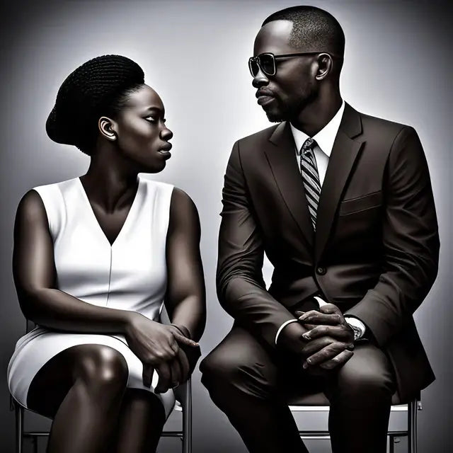 Stylish black and white portrait of a couple symbolizing meaningful connections in relationships.