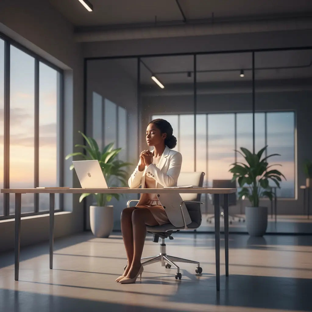 White leather office chair embodying spiritual discipline in avodah dynamics